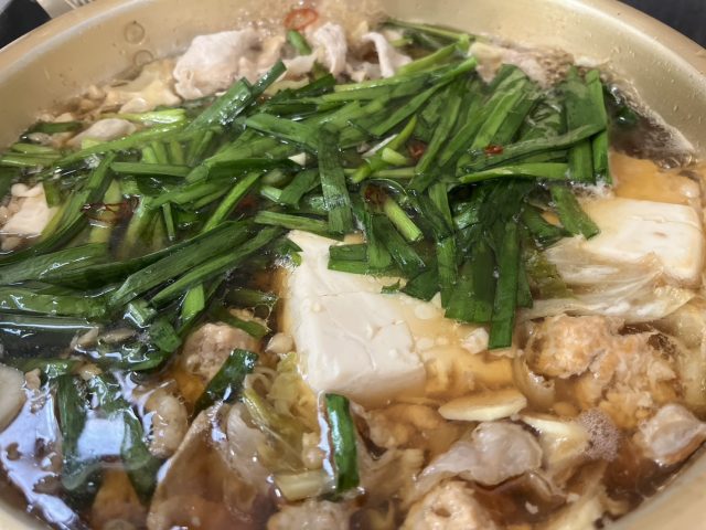★1/26　今日のお昼ご飯は『もつ鍋』★